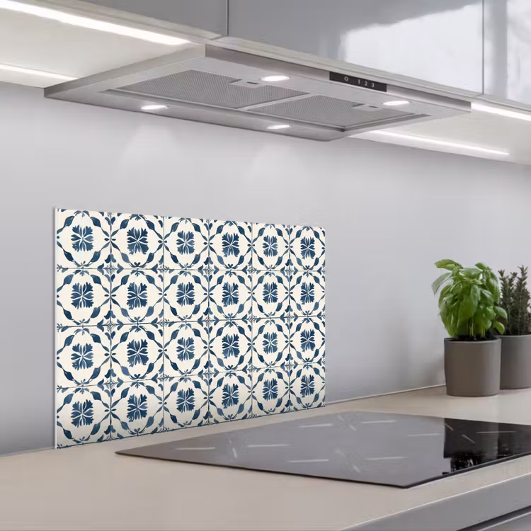 Spatscherm keuken - Grafisch - Tegel - Blauw — 5