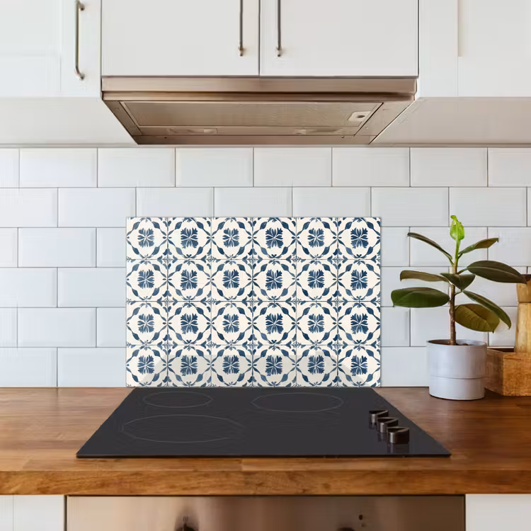 Spatscherm keuken - Grafisch - Tegel - Blauw — 6