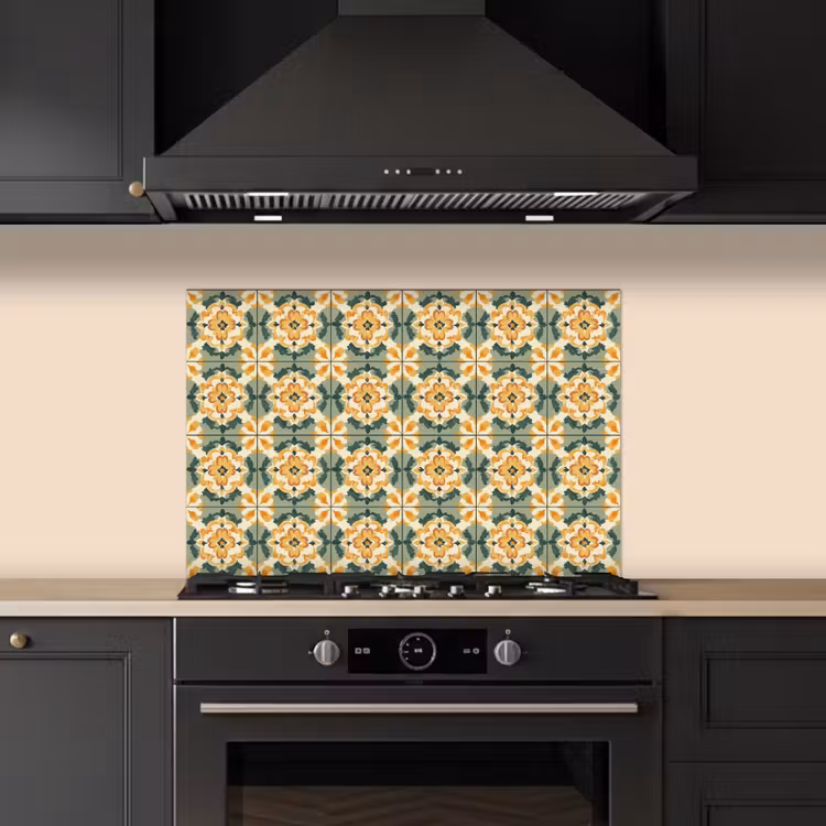 Spatscherm keuken - Keramiek - Verweerd - Kleurrijk — 2