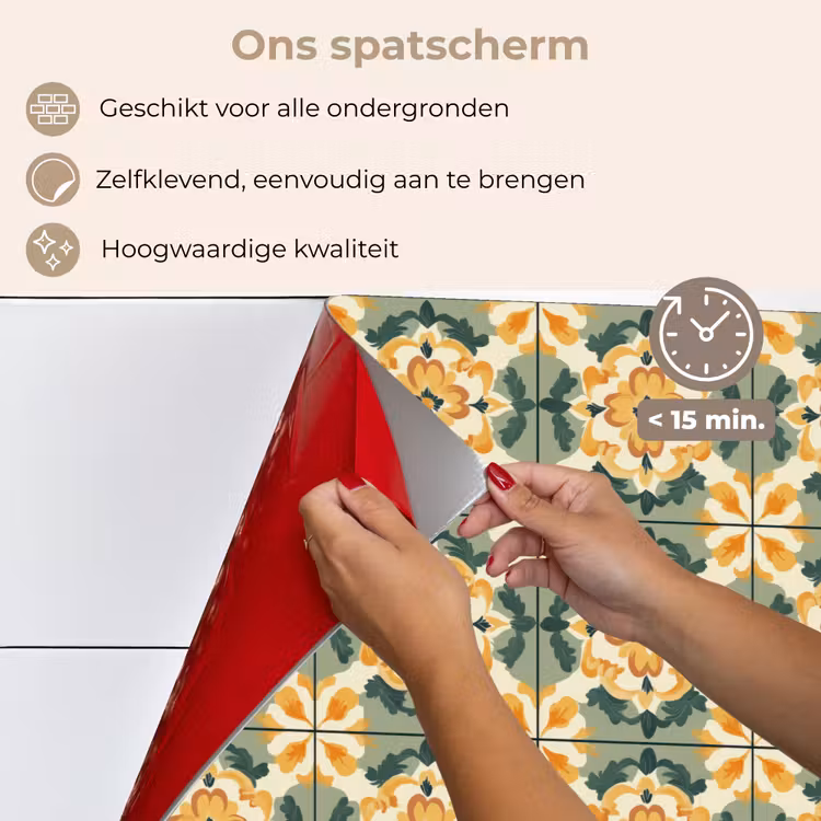 Spatscherm keuken - Keramiek - Verweerd - Kleurrijk — 4