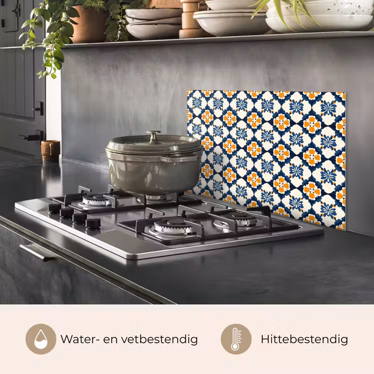 Spatscherm keuken - Klassiek - Geometrisch - Blauw — 7
