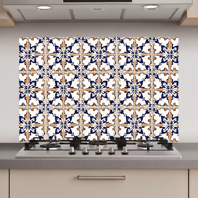 Spatscherm keuken - Klassiek - Patroon - Kleurrijk — 1