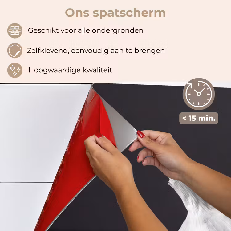 Spatscherm keuken - Knoflook - Zwart - Wit — 4