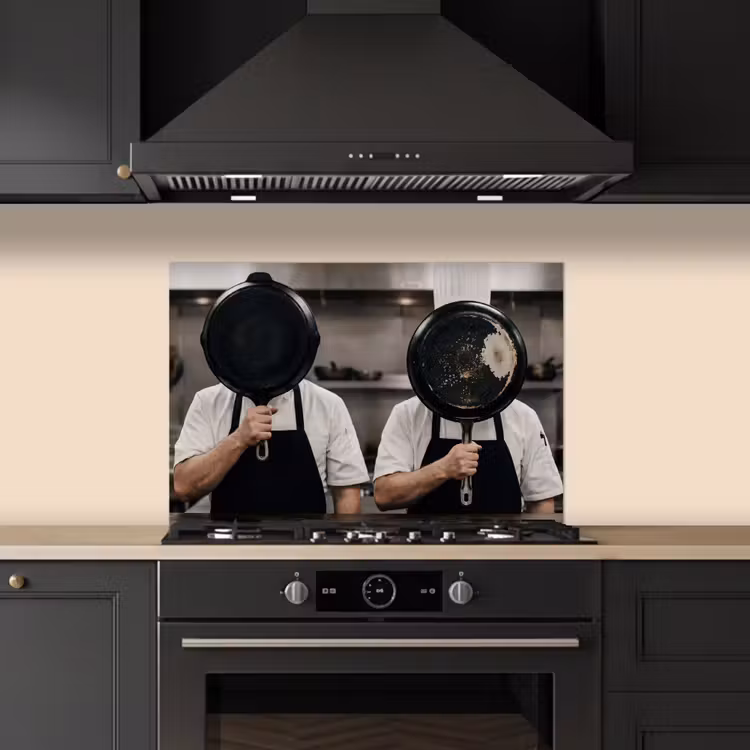 Spatscherm keuken - Koks - Koekenpannen - Keuken — 2