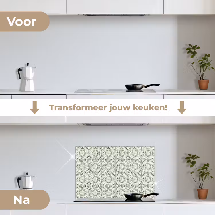 Spatscherm keuken - Krulornament - Tegel - Groen — 3