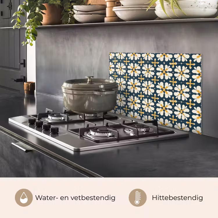 Spatscherm keuken - Motief - Tegel - Okergeel — 7