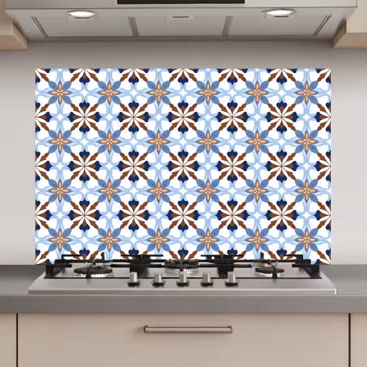 Spatscherm keuken - Ornament - Tegel - Kleurrijk — 1