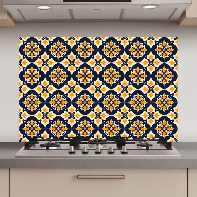 Spatscherm keuken - Patroon - Siertegel - Kleurrijk — 1