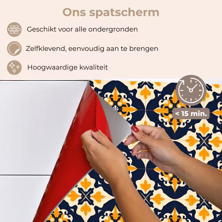 Spatscherm keuken - Patroon - Siertegel - Kleurrijk — 4