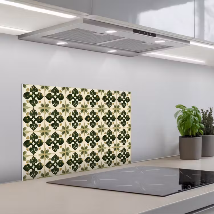 Spatscherm keuken - Patroon - Tegel - Groen — 5