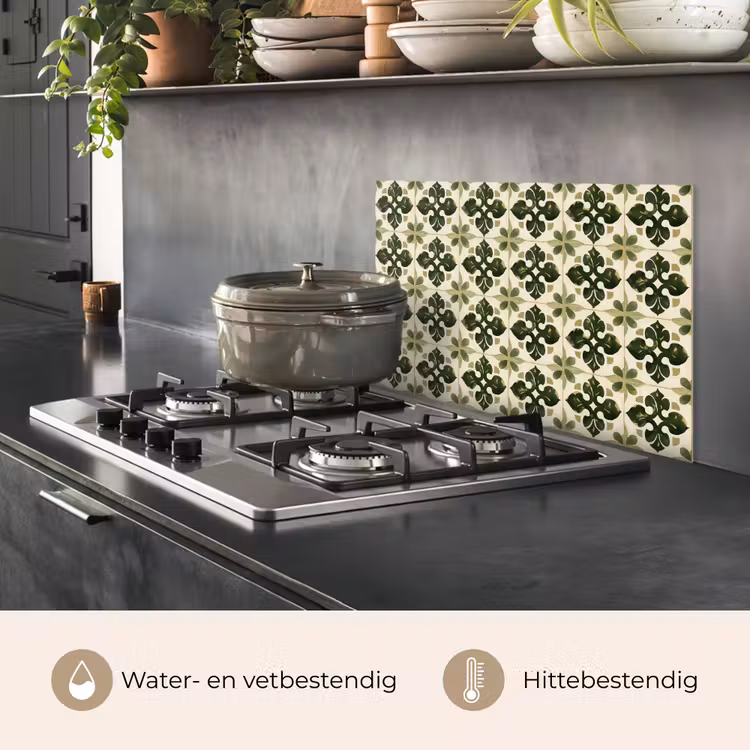 Spatscherm keuken - Patroon - Tegel - Groen — 7