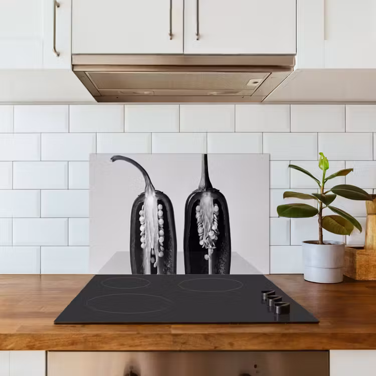 Spatscherm keuken - Pepers - Zwart - Wit - Zaadlijsten — 6