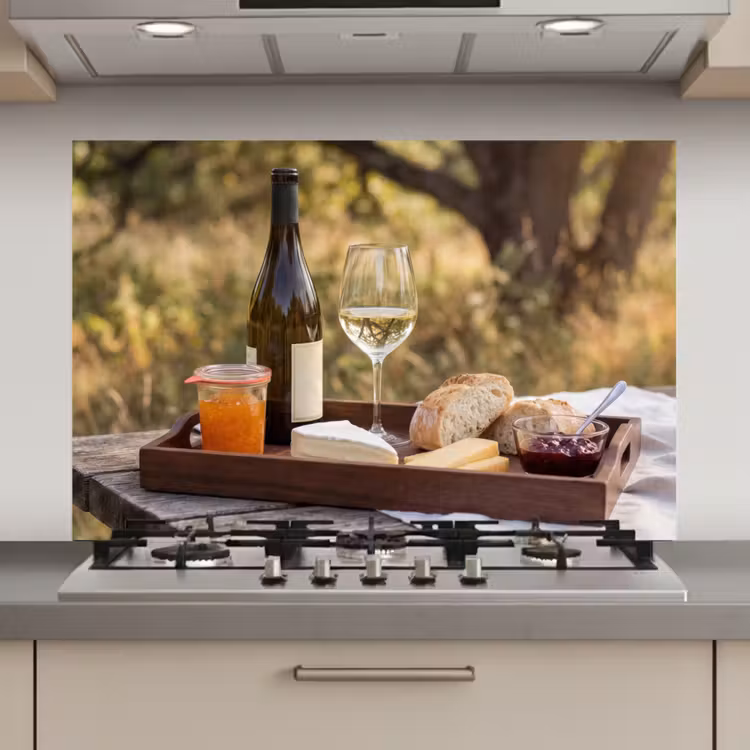 Spatscherm keuken - Picknick - Wijn - Kaasplankje — 1