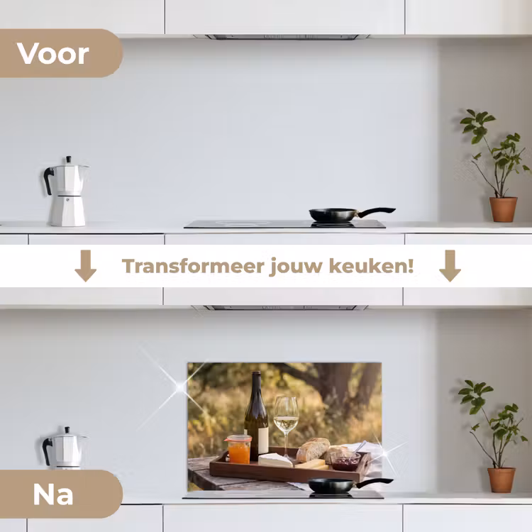Spatscherm keuken - Picknick - Wijn - Kaasplankje — 3