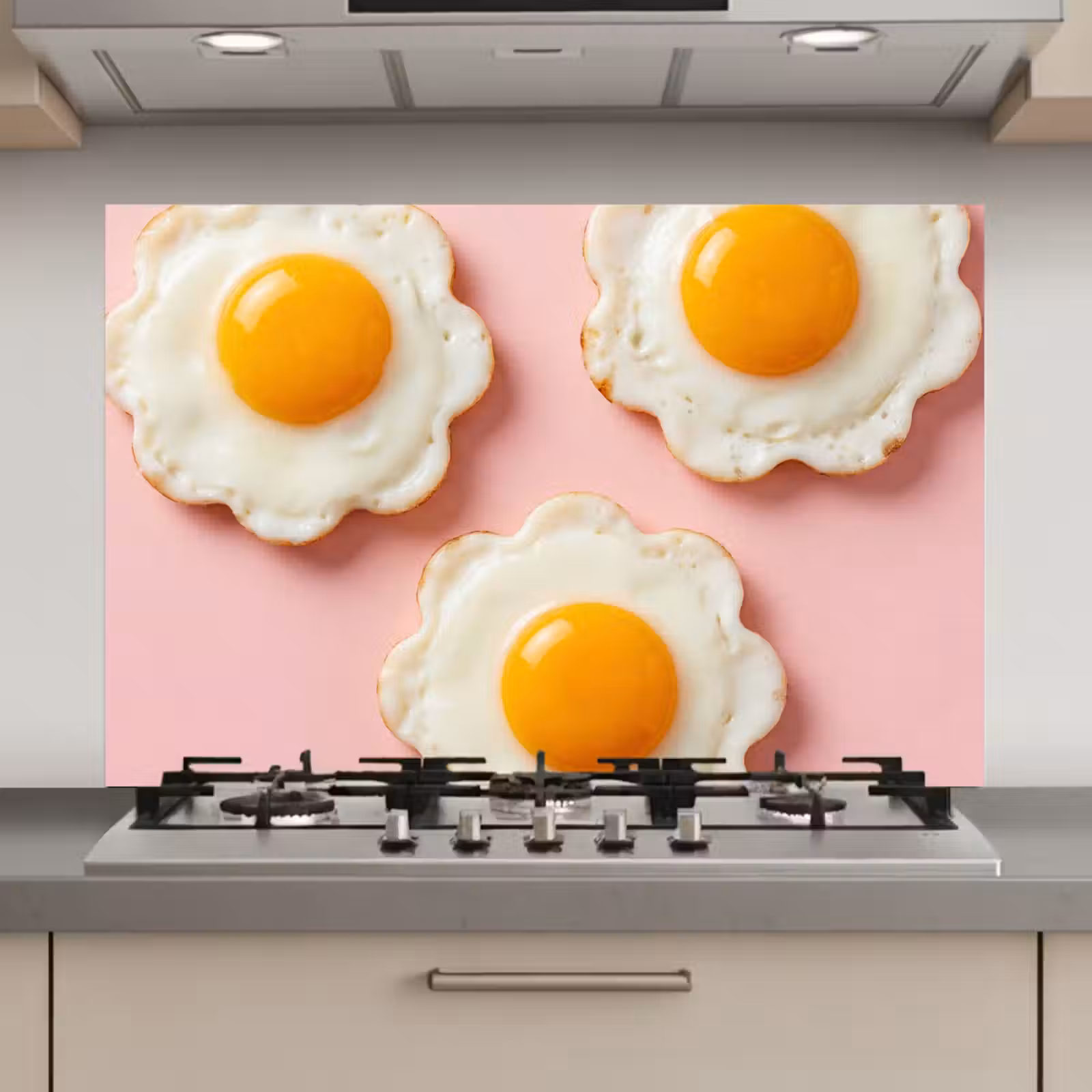 Spatscherm keuken - Eieren - Bloem - Roze — 1