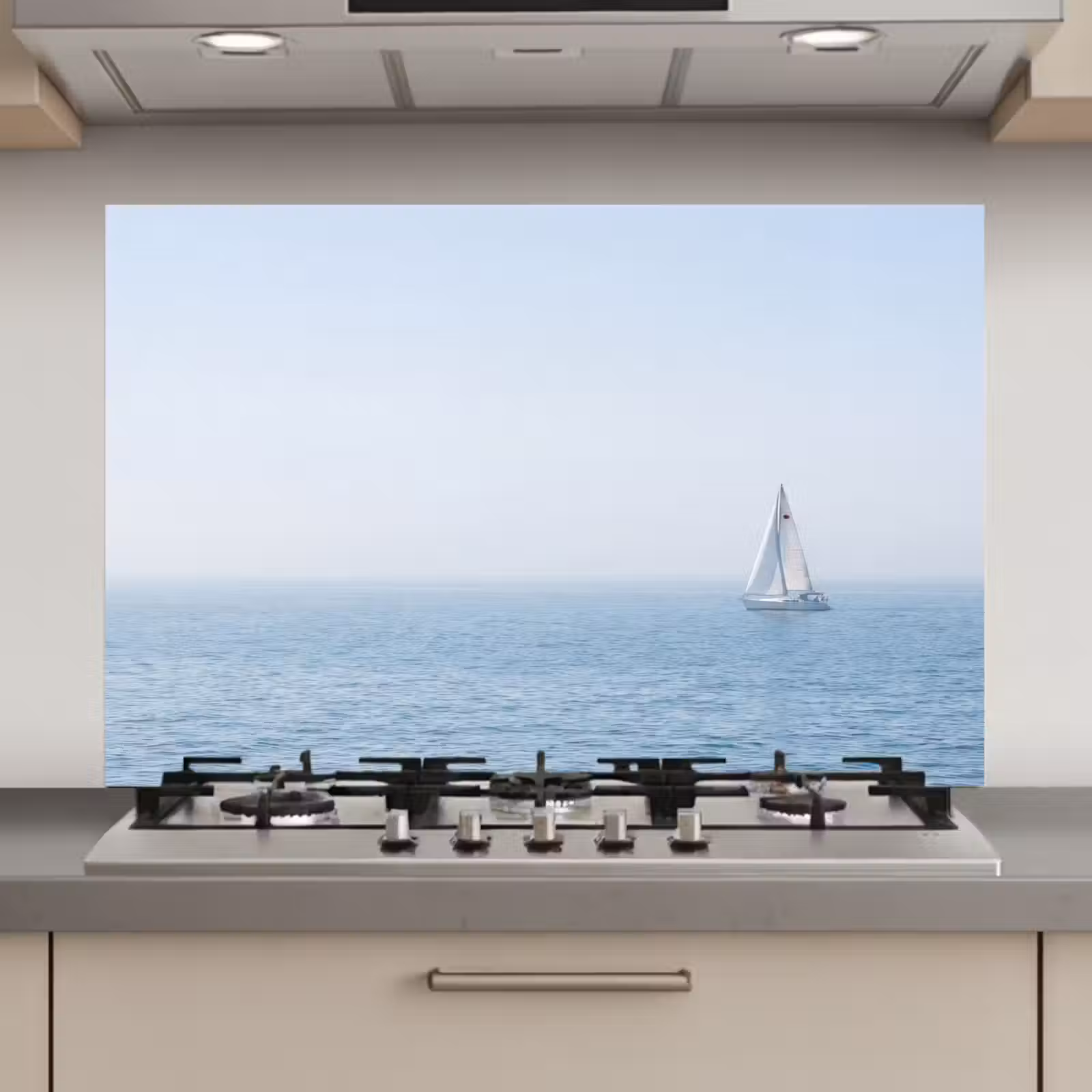 Spatscherm keuken - Horizon - Zeilboot - Zee — 1
