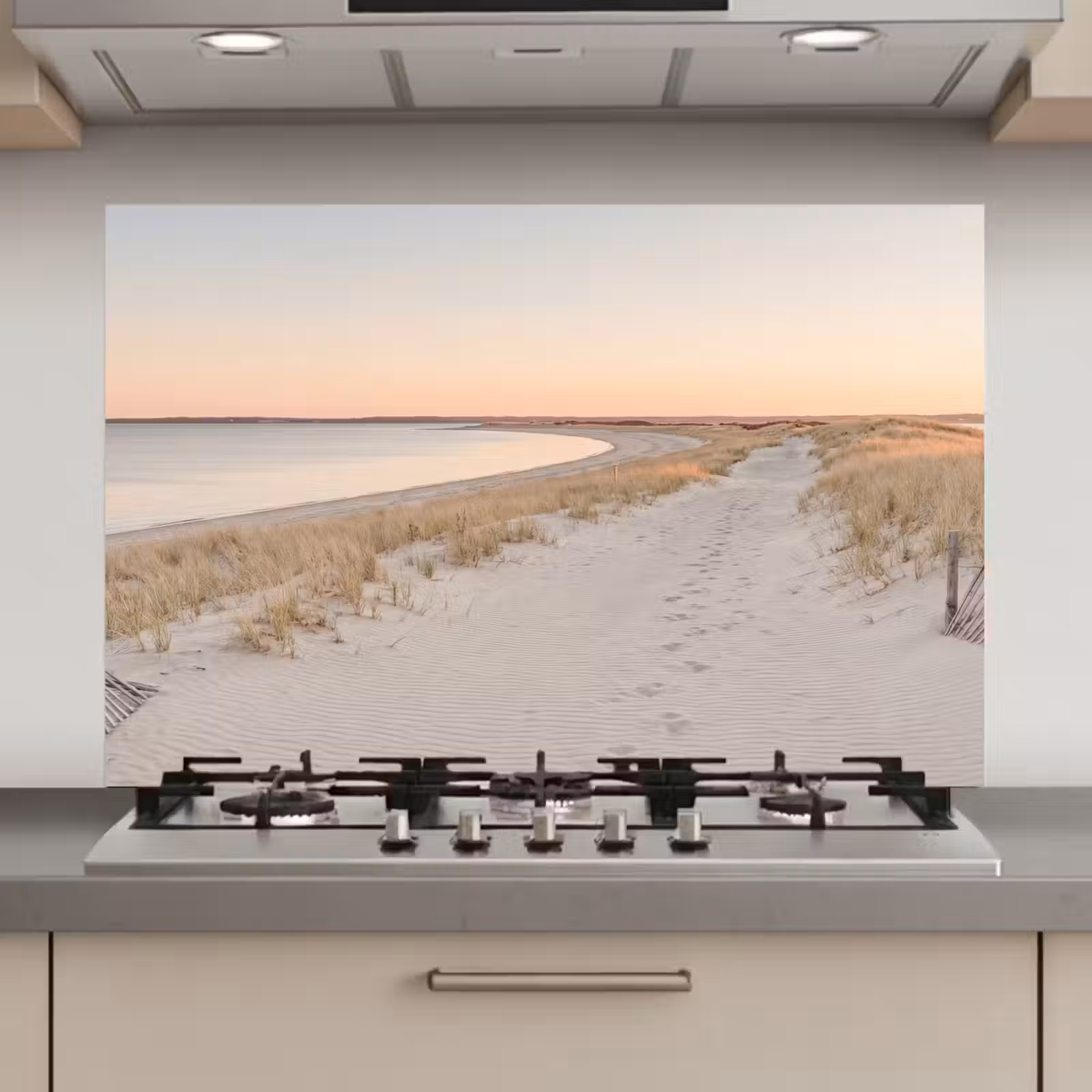 Spatscherm keuken - Kustlijn - Horizon - Hek — 1