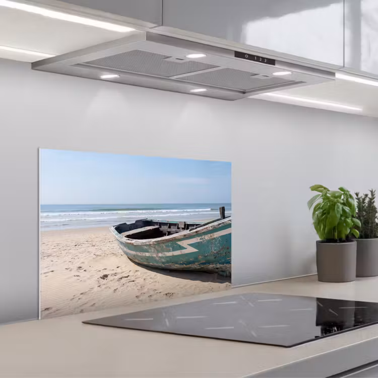 Spatscherm keuken - Boot - Zandstrand - Zee — 5
