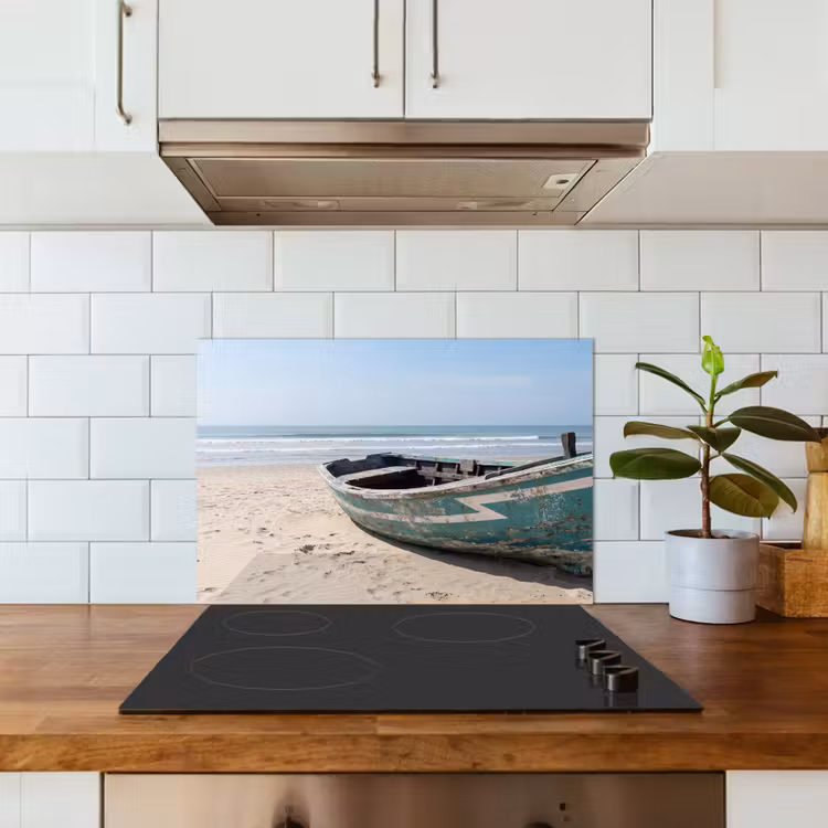 Spatscherm keuken - Boot - Zandstrand - Zee — 6