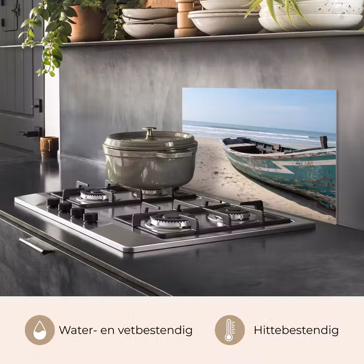 Spatscherm keuken - Boot - Zandstrand - Zee — 7