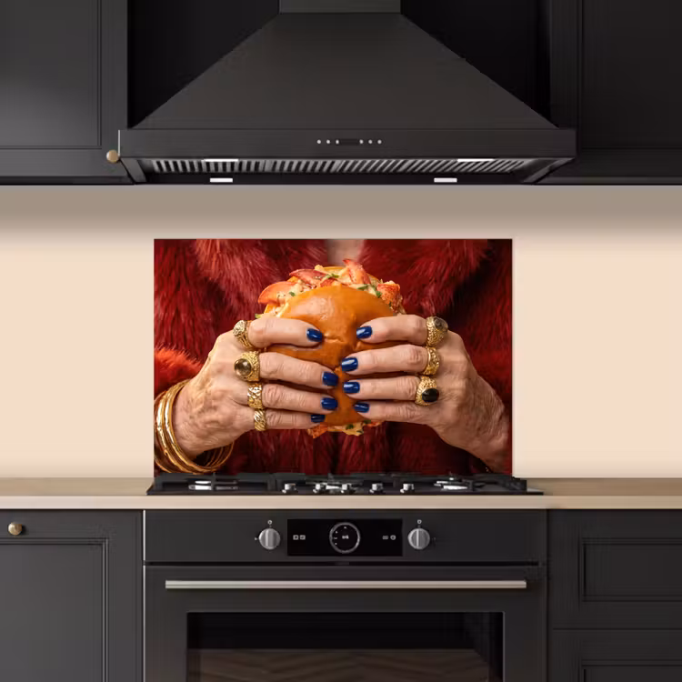 Spatscherm keuken - Broodje - Bontjas - Goud — 2