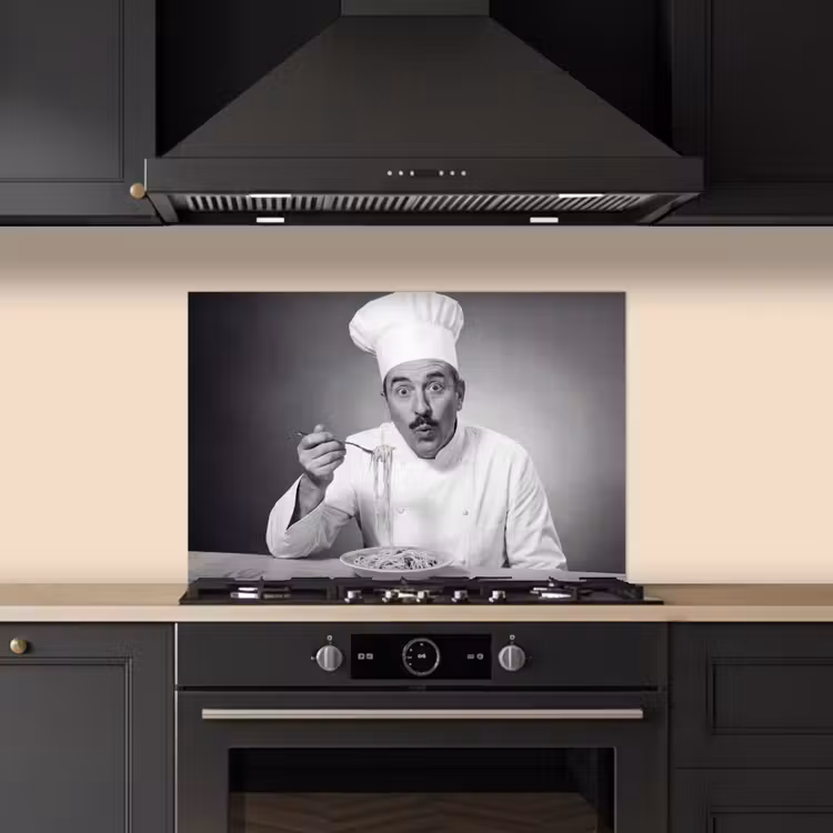 Spatscherm keuken - Chef - Spaghetti - Pasta — 2