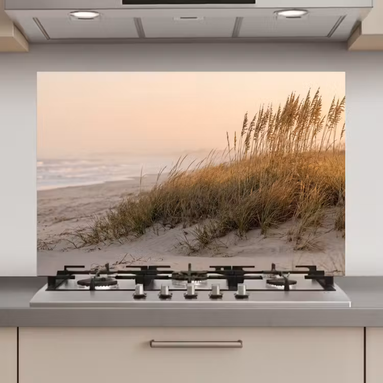 Spatscherm keuken - Duinlandschap - Zonsondergang - Strand — 1