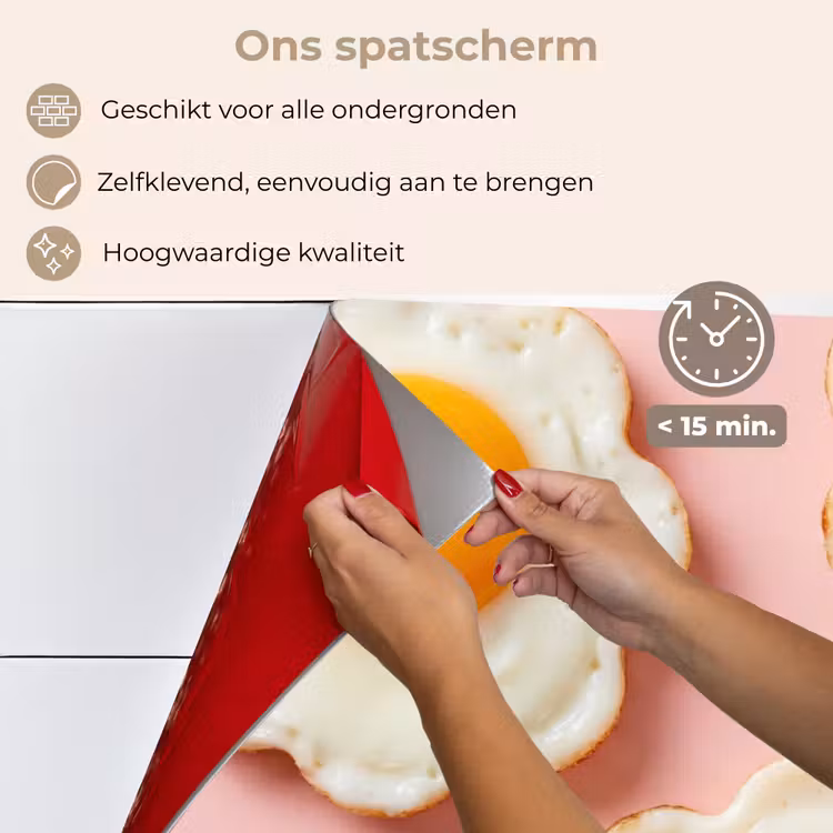 Spatscherm keuken - Eieren - Bloem - Roze — 4