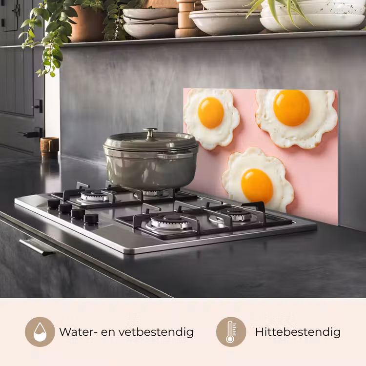 Spatscherm keuken - Eieren - Bloem - Roze — 7