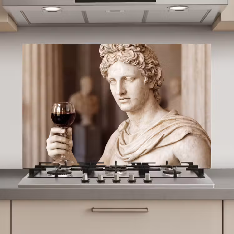 Spatscherm keuken - Klassiek - Marmer - Wijn — 1