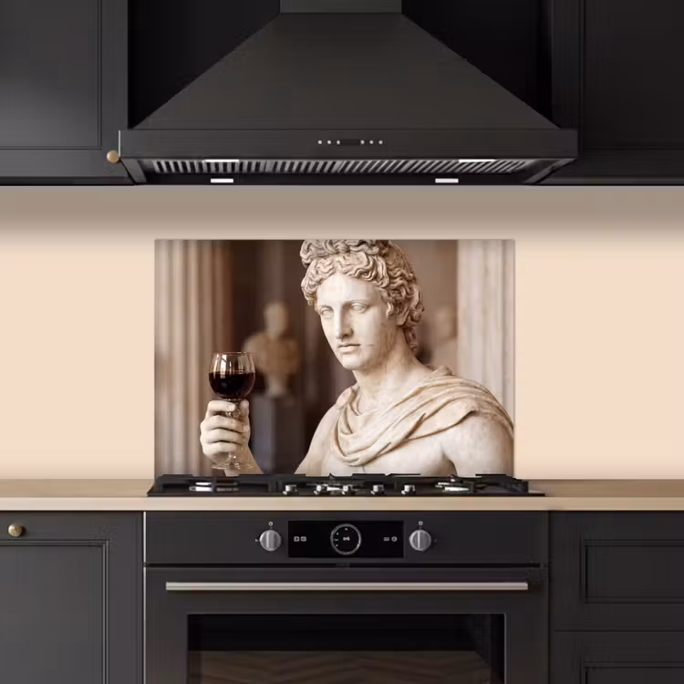 Spatscherm keuken - Klassiek - Marmer - Wijn — 2