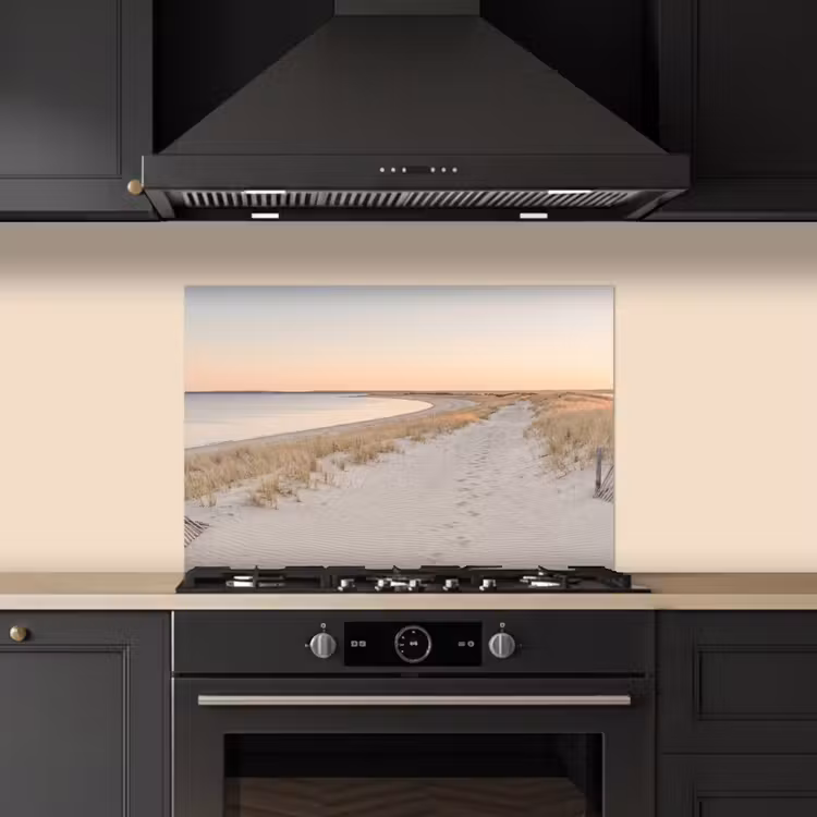 Spatscherm keuken - Kustlijn - Horizon - Hek — 2