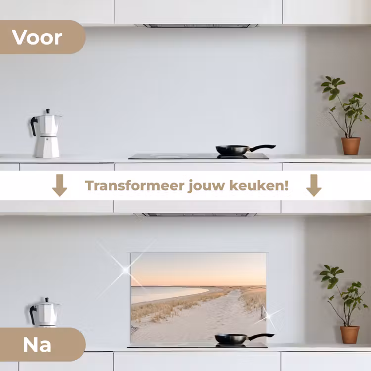 Spatscherm keuken - Kustlijn - Horizon - Hek — 3