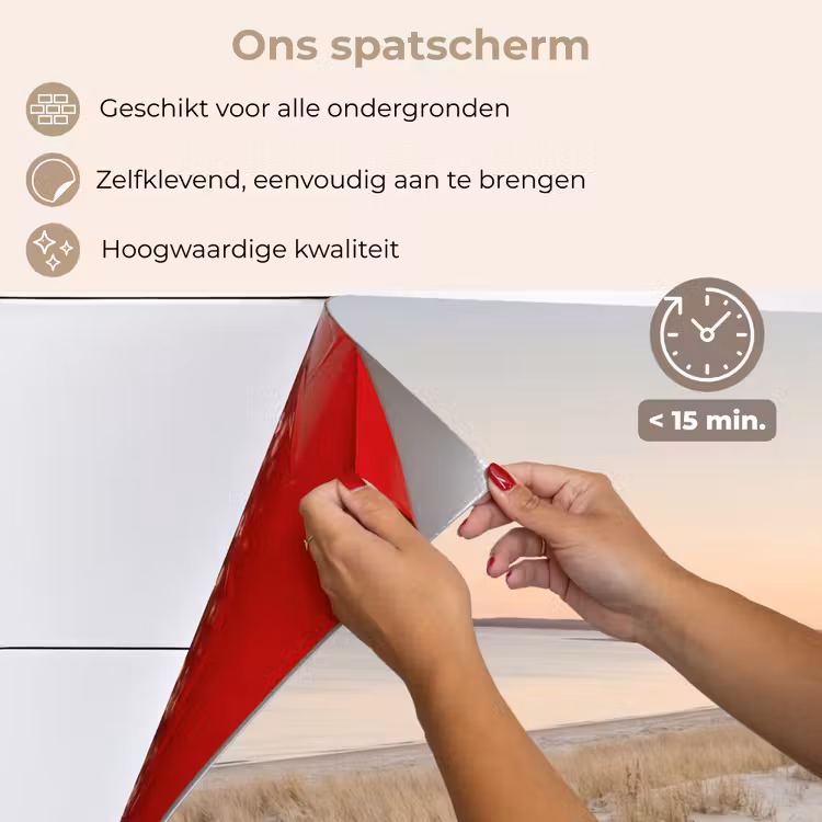 Spatscherm keuken - Kustlijn - Horizon - Hek — 4