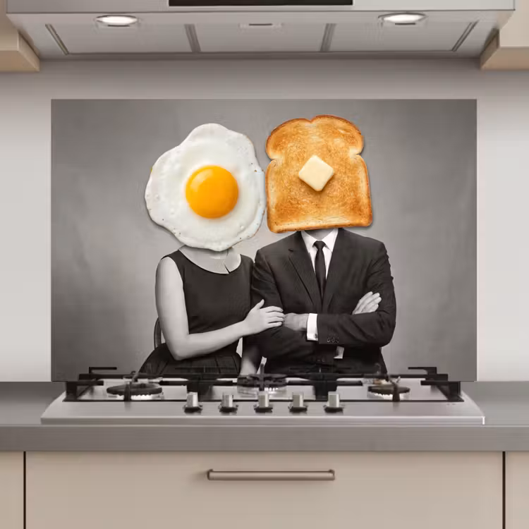 Spatscherm keuken - Ontbijt - Koppel - Ei - Brood — 1