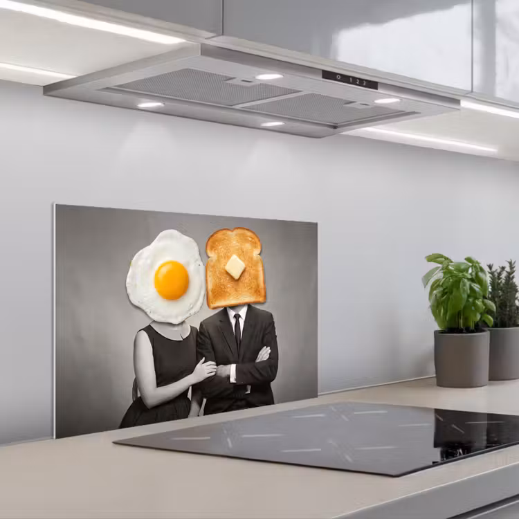 Spatscherm keuken - Ontbijt - Koppel - Ei - Brood — 5