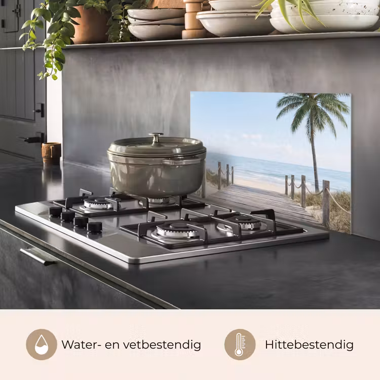 Spatscherm keuken - Palmbomen - Pad - Horizon — 7
