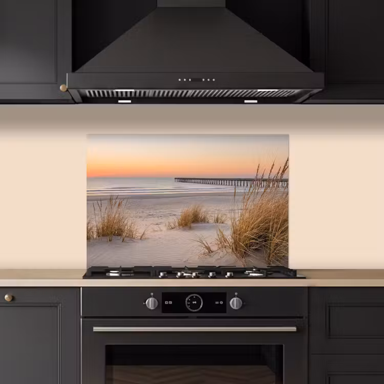 Spatscherm keuken - Pier - Zonsondergang - Strand — 2
