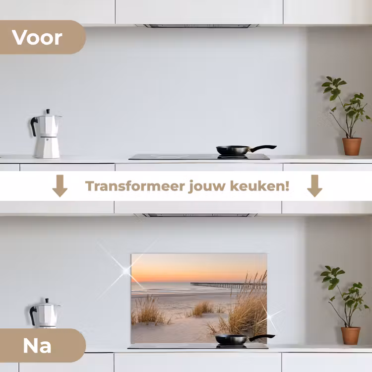 Spatscherm keuken - Pier - Zonsondergang - Strand — 3