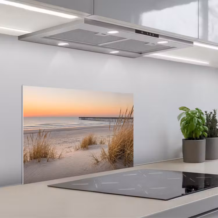 Spatscherm keuken - Pier - Zonsondergang - Strand — 5