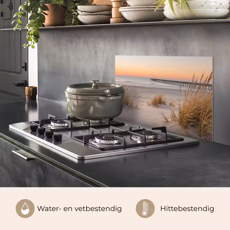 Spatscherm keuken - Pier - Zonsondergang - Strand — 7