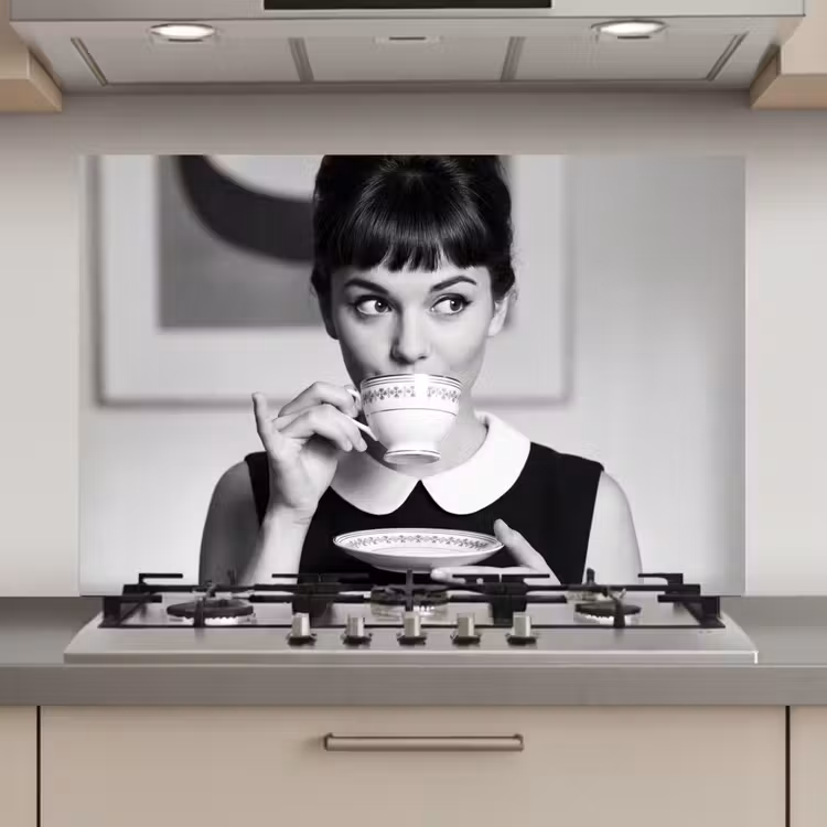 Spatscherm keuken - Portret - Thee - Vrouw — 1