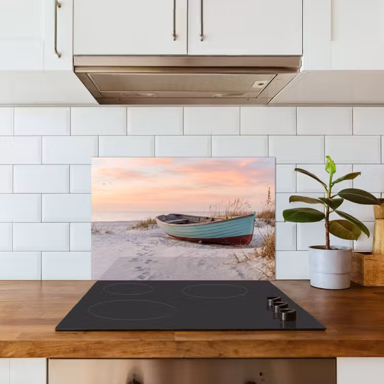Spatscherm keuken - Rustiek - Roeiboot - Zandstrand — 6