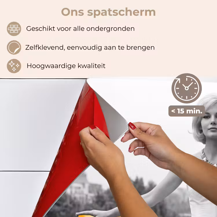 Spatscherm keuken - Sinaasappel - Eiffeltoren - Vrouw — 4