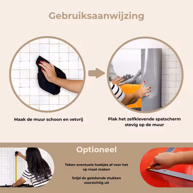 Spatscherm keuken - Sinaasappel - Eiffeltoren - Vrouw — 8