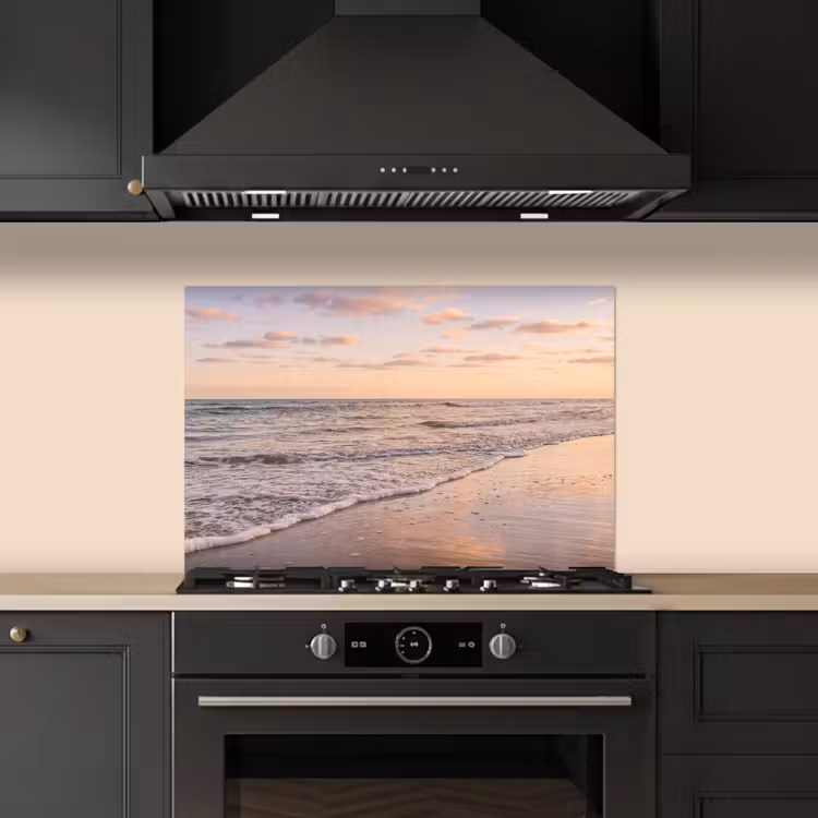 Spatscherm keuken - Strand - Branding - Wolken — 2
