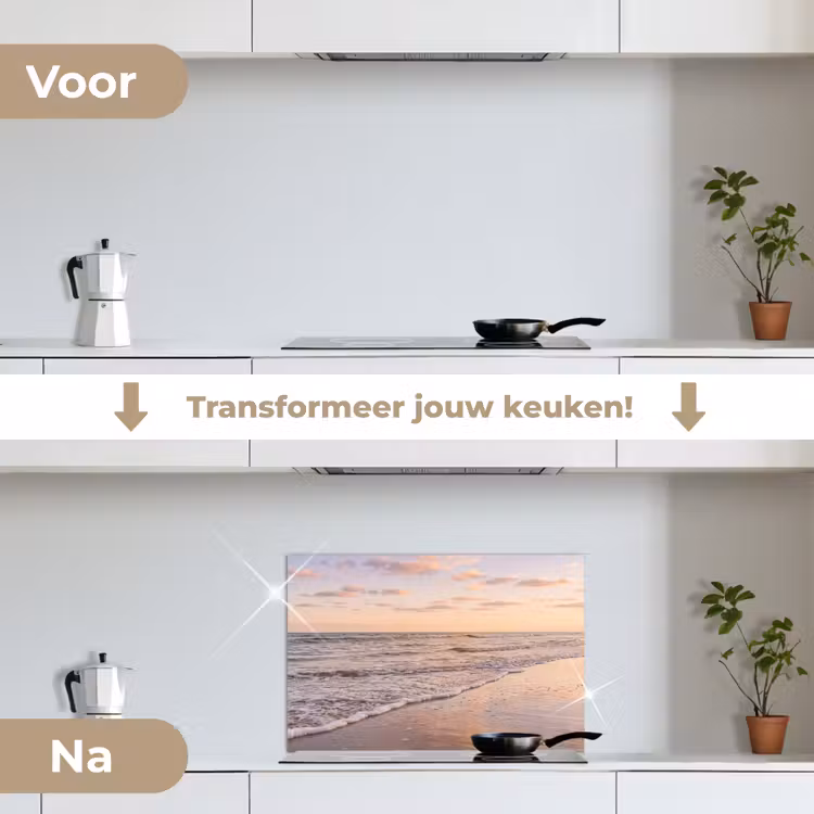 Spatscherm keuken - Strand - Branding - Wolken — 3