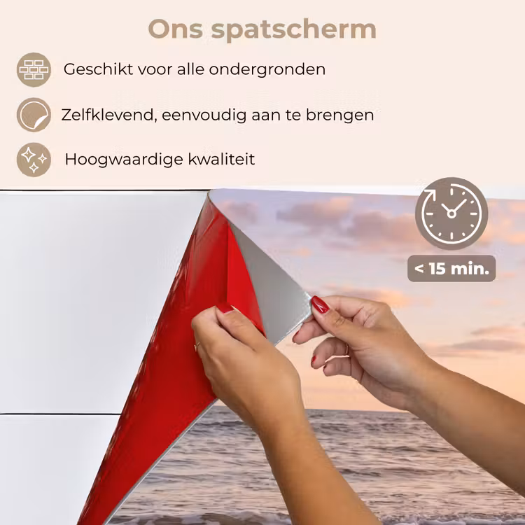 Spatscherm keuken - Strand - Branding - Wolken — 4