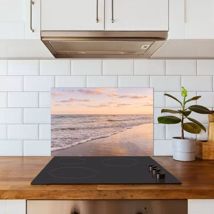 Spatscherm keuken - Strand - Branding - Wolken — 6