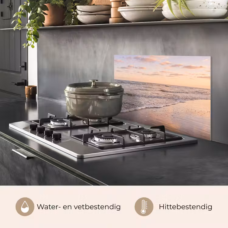 Spatscherm keuken - Strand - Branding - Wolken — 7